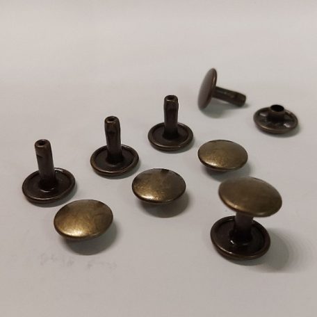 Dupla LENCSE fejű szegecs, 9,2 mm, sárga antik