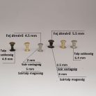 Csőszegecs mini  4.5 mm és 5.5 mm, lencse fejű