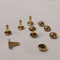 Dupla FÉLGÖMB fejű szegecs 6 mm , fényes arany