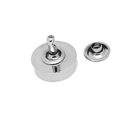 Kerek 15 MM zamak szegecs , fényes nikkel