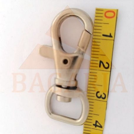 Karabiner  10 MM x 40 mm , oldalhúzós , nikkel 