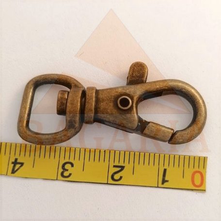 Karabiner , egyenes végü , 10 MM  x 40 mm , oldalhúzós , antik