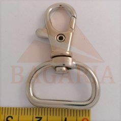 Karabiner 20 mm  x  43 mm , oldalhúzós , nikkel