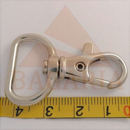 Karabiner 20 mm  x  43 mm , oldalhúzós , nikkel