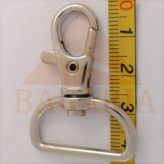 Karabiner 25 MM   x  42 mm , oldalhúzós , nikkel