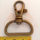 Karabiner 25 MM  x 42mm , oldalhúzós , sárga antik
