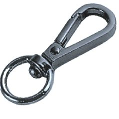 Karabiner 12 MM x 40 mm , kerek végű , fekete nikkel