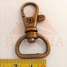 Karabiner  egyenes végü , 16 mm x 40 mm, nikkel és antik színekben