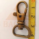 Karabiner  egyenes végü , 16 mm x 40 mm, nikkel és antik színekben