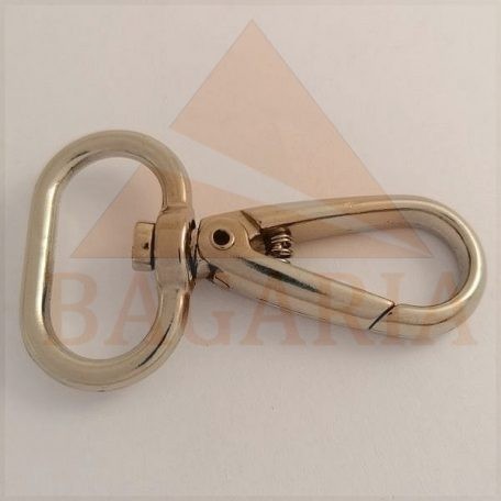 Karabíner 20 MM x45 mm , kis óvál , nikkel