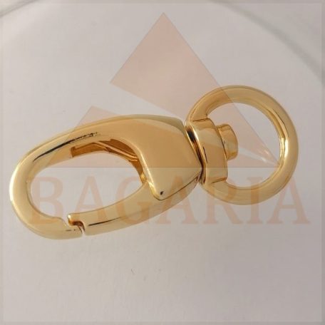 Karabiner 12 MM kerek fogótartós , arany