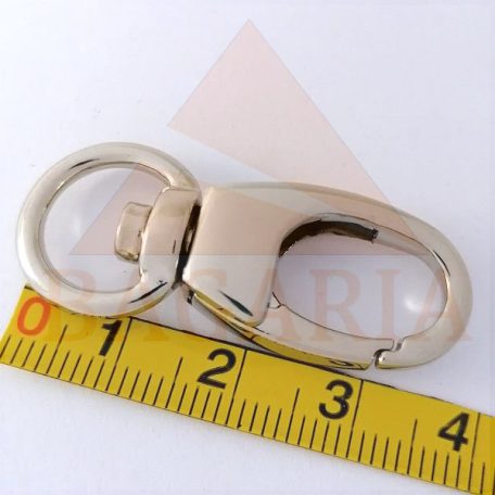 Karabiner 12 MM , kerek fogótartós , nikkel