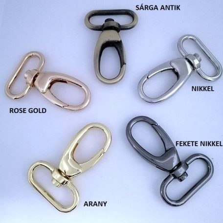 Karabiner 30 MM , nagyfejű csepp , fekete nikkel