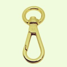 Karabiner 12 MM x 50 , kerek végű  , arany 