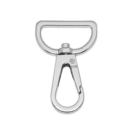 Karabíner lapos, 25 mm, nikkel