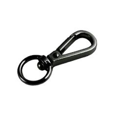 Karabiner 8 MM kerek végű , fekete nikkel