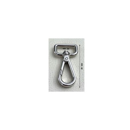 Karabiner 20 MM , egyenes kisfejű , nikkel