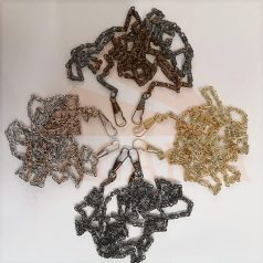   Lánc karabinerrel , 1200 mm  x 3,5 mm , arany színű rezezett