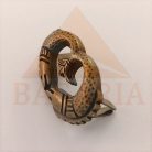 Disz , vasalapú , sárga antik ,  32,6 mm x 17,5 mm x 3,8 mm ,  lábhossz 9 mm