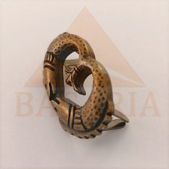   Disz , vasalapú , sárga antik ,  32,6 mm x 17,5 mm x 3,8 mm ,  lábhossz 9 mm
