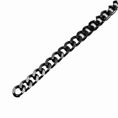 Lánc , vasalapú , 11 mm x 8 mm  fekete nikkel