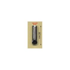   Zsinórvég 4 mm x 26 mm , csapott végű , zamak , selyem fekete antik