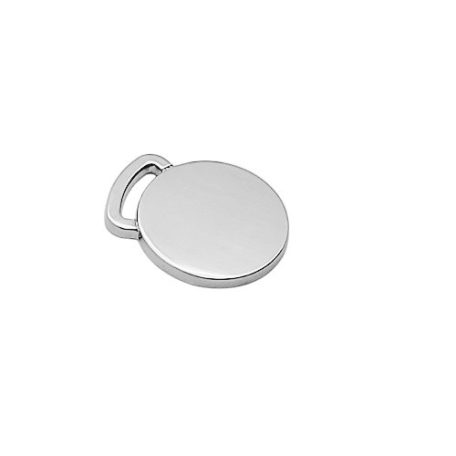 Medál dísz 20 mm kerek , 11 x 2 mm  , zamak , nikkel