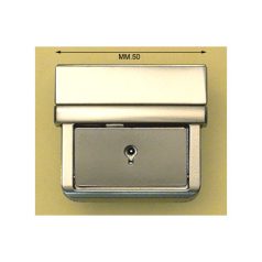 Tuck zár 50 MM x 46 mm , kulcsos zamak , nikkel