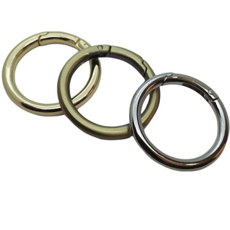 Bontható rugós kör karabíner 40 MM x 6,5 mm, sárga antik