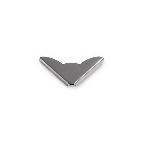 Pénztárca sarokvédő dísz   20 mm x 20 mm míves ,nikkel