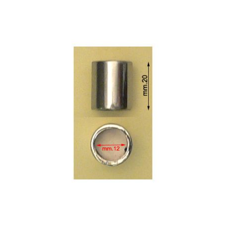 Zsinórvég 12 mm x 20 mm , zamak , nikkel