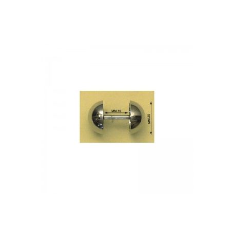 Menetes dupla félgömb 20mm/15x2,5mm stifttel, nikkel