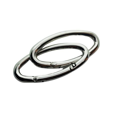 Bontható rugós óvális karabiner 56 MM x 20 mm x 6 mm , nikkel
