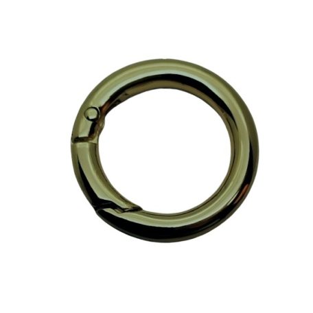 Bontható rugós kör karabiner 25 MM x 6 mm, sárga antik