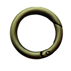 Bontható rugós kör karabiner 30 MM x 6 mm, sárga antik
