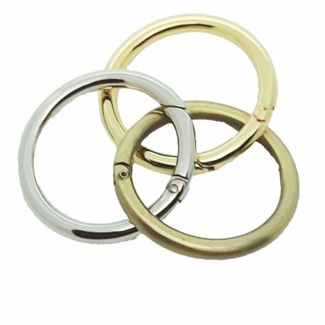 Bontható rugós kör karabiner 50 mm x 7 mm  ,  nikkel