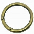 Bontható rugós kör karabiner 50 mm x 7 mm  ,  selyem antik