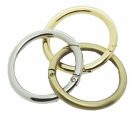 Bontható rugós kör karabiner 50 mm x 7 mm  ,  selyem antik