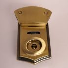 Kulcsos lépcsős zár ,sárga antik,     42 mm x 65mm