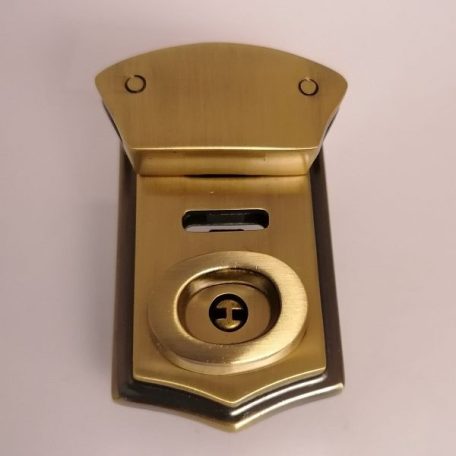Kulcsos lépcsős zár ,sárga antik,     42 mm x 65mm