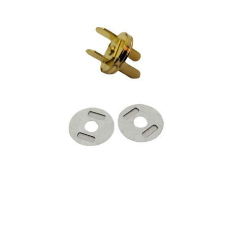Mágneszár , kerek , lapos , arany  14 mm