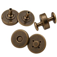 Szegecselhető vastag mágneszár 18 MM , sárga antik