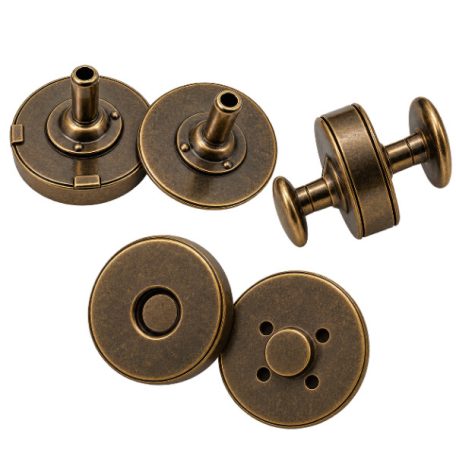 Szegecselhető vastag mágneszár 18 MM , sárga antik