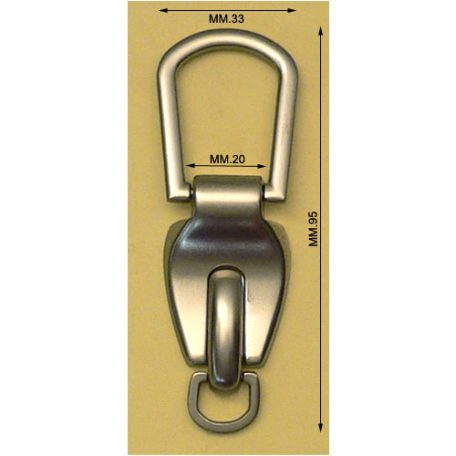 Dupla fogótartó 20 mm x 12 x 95 , zamak , nikkel