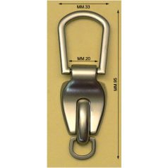 Dupla fogótartó 20 mm x 12 x 95 , zamak , arany
