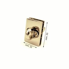 Elfordítós táskazár 30 mm x 22 mm , zamak , arany