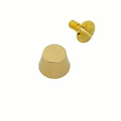   Fenékszeg 10 MM x 7 mm , rézalapú csavaros ,lapos tetejű körpiramis , arany