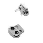 Zsinór rögzítő 3,5 mm dupla lyukas , zamak , nikkel