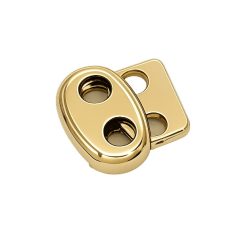 Zsinór rögzítő 3,5 mm dupla lyukas , zamak , arany