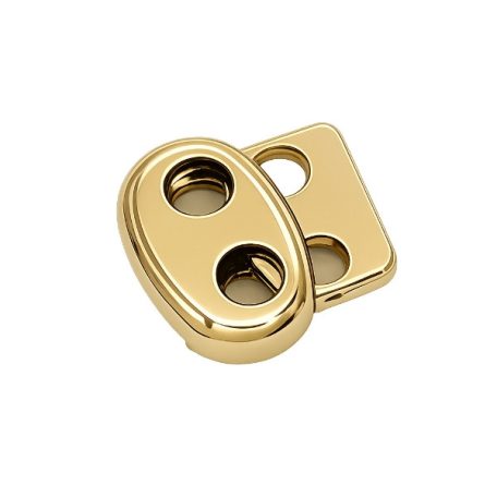 Zsinór rögzítő 3,5 mm dupla lyukas , zamak , arany